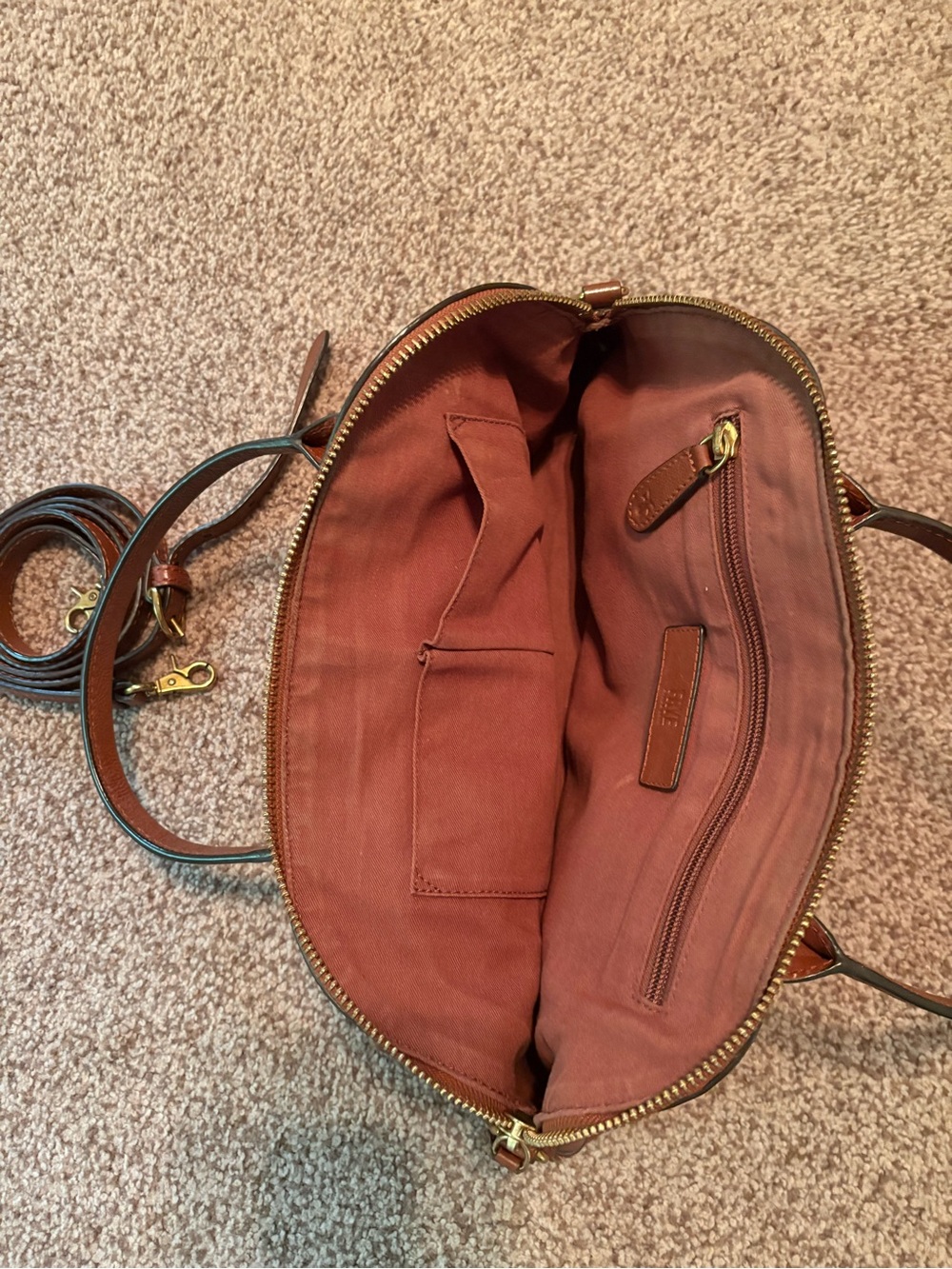 Frye Domed Melissa Satchel Bag with Gold Ring Accent - Picture 3 of 8